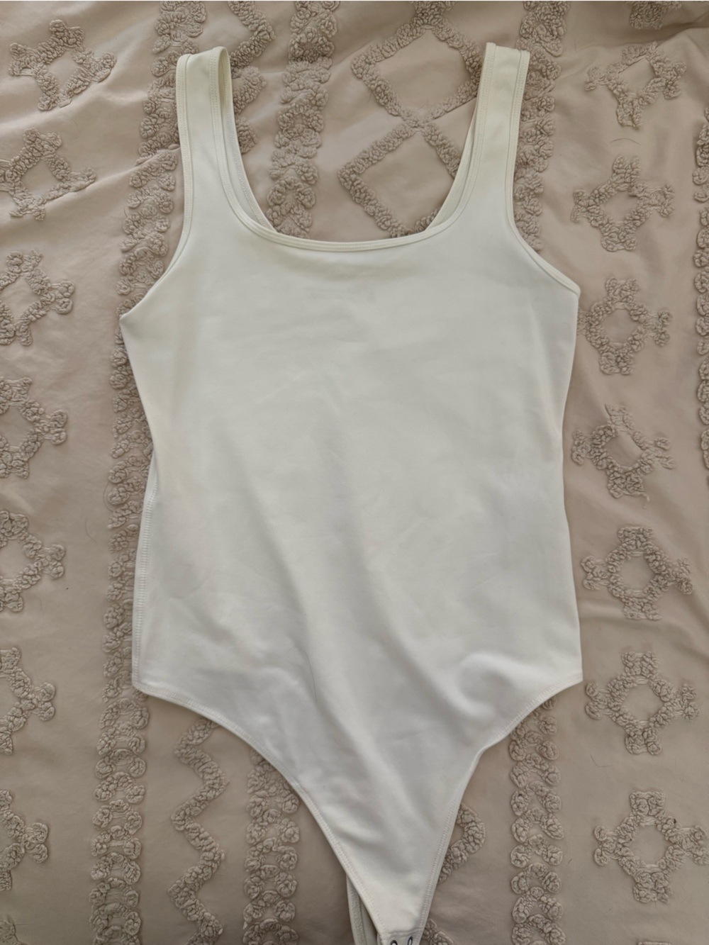Abercrombie & Fitch White Scoop Neck Bodysuit